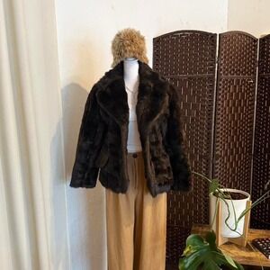 Blushe By Spiegel Vintage Faux Fur Brown Jacket Women's Quiet Luxury Coat